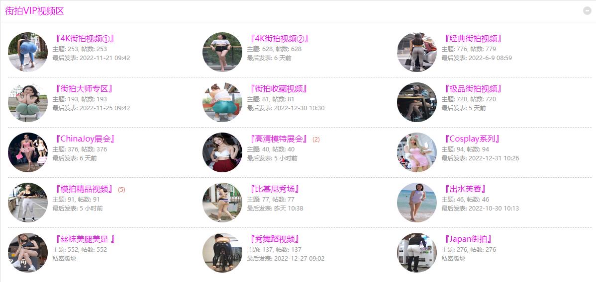 街拍视界论坛-街拍VIP视频区街拍视频打包，共1779套街拍视频下载合集！
