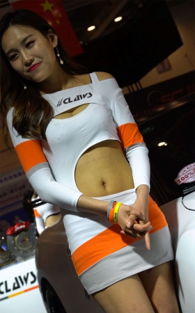 紧身衣超短包臀裙性感美女车模