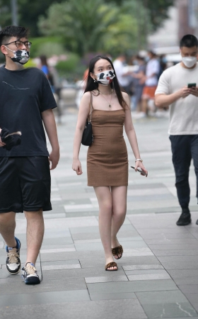 街拍棕色短裙白皙气质小女友 [17P]