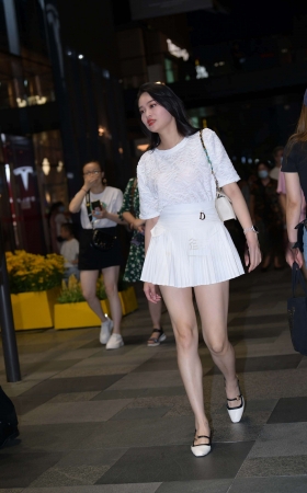 夜拍白短裙美腿美女 [19P]
