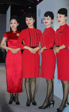 四川航空空姐合影 黑丝美腿高跟 10P