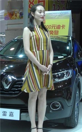 4k-条纹连衣裙知性模特美女
