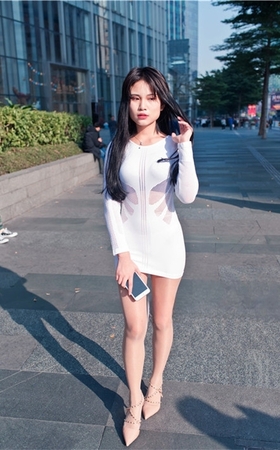肉丝长发女孩【套图+视频】