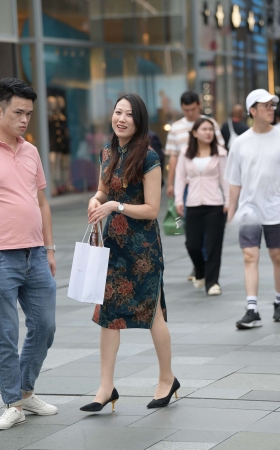 街拍黑色高跟，旗袍朲槭 [23P]