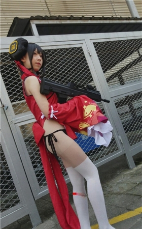 高筒白袜coplay女孩
