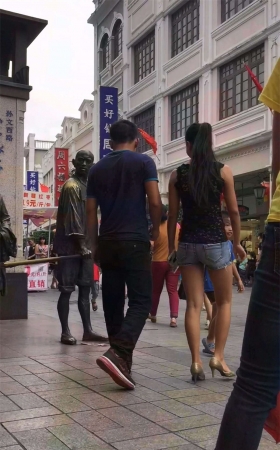 蕾丝衣超性感短热裤美腿高跟
