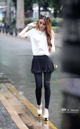 好像混血的九分裤长腿美女 [10P]