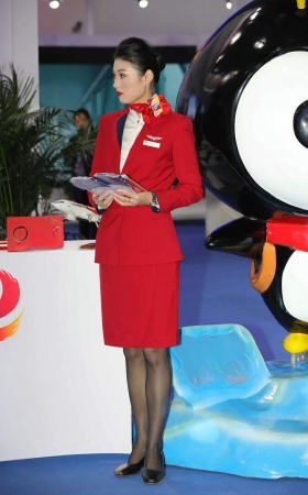 龙江航空高挑空姐黑丝高跟47P 10P