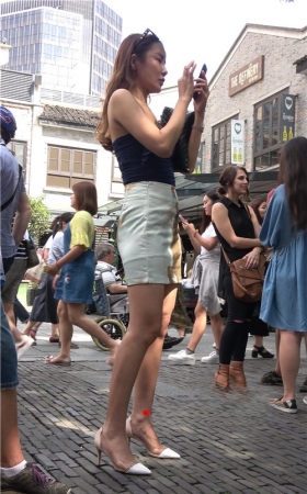 高腰包臀裙小姐姐
