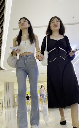 高腰紧牛MM
