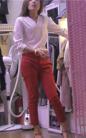 4k-服装店美足高跟性感知性美丽老板娘