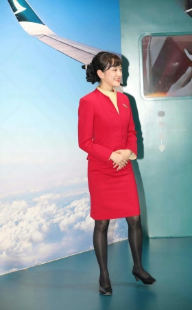 非CATA展会国泰航空成熟韵味空姐厚黑丝 7P