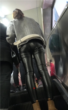 两组皮裤美女