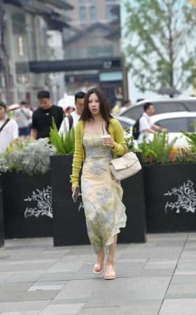 街拍裹胸开叉裙小姐姐 [20P]