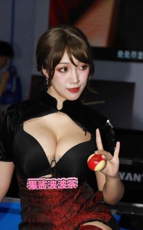 黑丝果酱波波茶-25广州台球展原图+ 10P