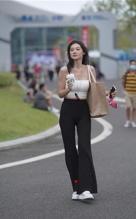 高挑的黑裤美女(30P)