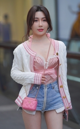 可爱热裤美眉
