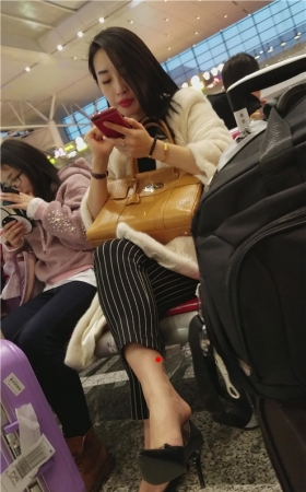 玩手机的美妇