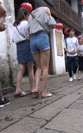高挑长腿热裤性感美女