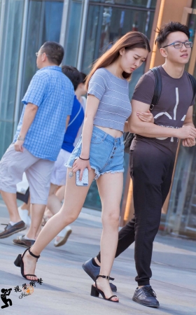 小清新 凉高跟 露腰 热裤 美腿 [14P]