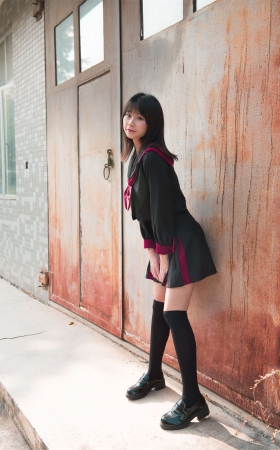 小透明DK街拍作品 活力美术生JK美少女