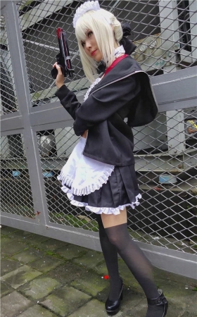 女仆装黑丝cosplay