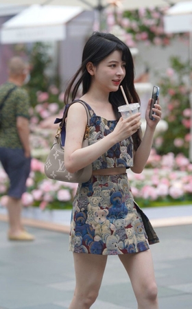 可爱卡通熊套装裙 [54P-628MB]