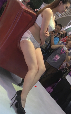 漂亮的内衣展会小姐姐