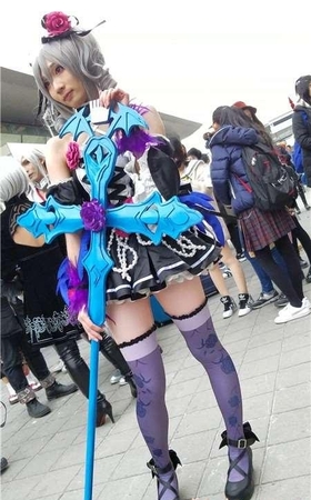 4k-紫色丝袜cosplay的二次元美少女