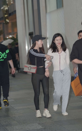 黑色紧身弹力裤 [23P]