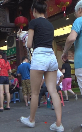 高腰短裤小月牙