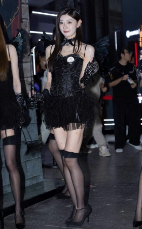 L1621-40P 26CJ-恺英网络展台180女神车模静雯雯雯的黑丝美腿 7P