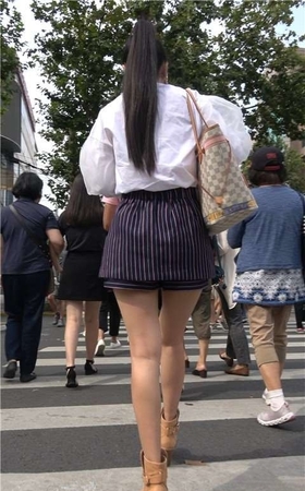 4K 极品美腿白衬衫长马尾辫美女姐姐