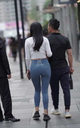 性感高腰超紧裤美女