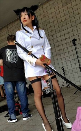 4k-长筒黑色丝袜cosplay的二次元少女