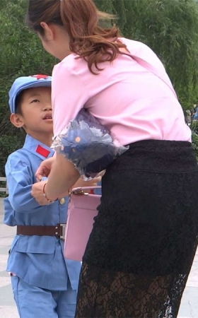 极品蓝色高跟鞋蕾丝包臀裙性感美妇