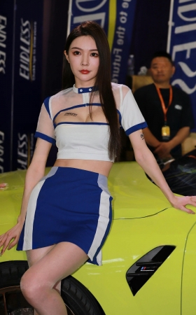 美女肉丝短裙丰满车模 [20P]