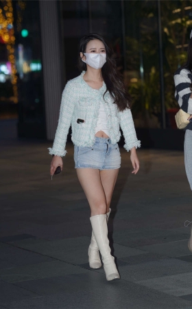 长靴牛仔经典搭配