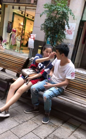 豹纹鞋极品长腿气质小美女