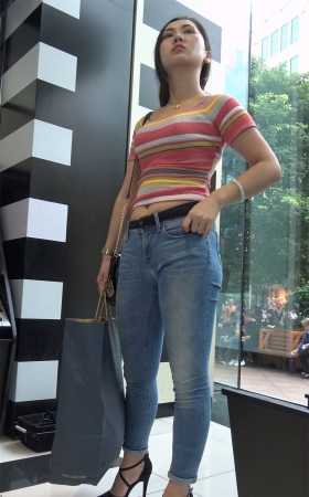 街拍极品气质牛仔高跟美女 2