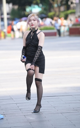 小腿袜美女