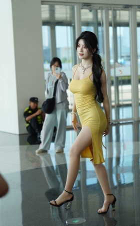 黄裙肉丝美腿 [19P]